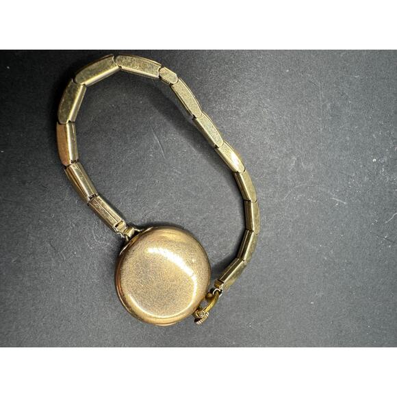 Vintage Hallmark Swiss 1/20 10KT GF Top 15Jewels Art Deco Bracelet Watch 23.5mm - Picture 7 of 14